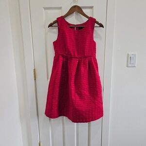 Max and Cleo Red Textured Jacquard Fit and Flare Cocktail Dress Womens Size 6